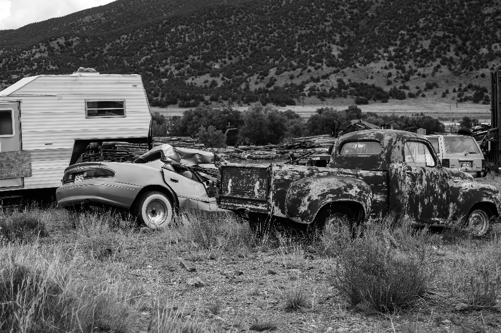 Cars in a salvage yard